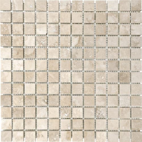 Ivory Travertine in 1x1 In Filled & Honed Mosaics